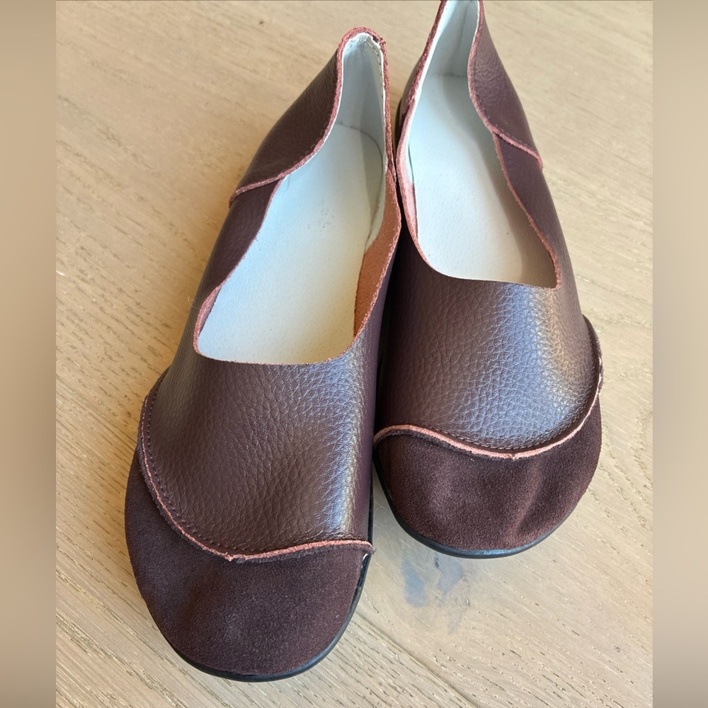 Handmade Slip On Leather ballet Bohemian Art Shoe Women’s 7